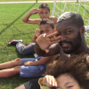 Photo de Djibril Cissé et ses trois garçons publiée le 16 août 2016.