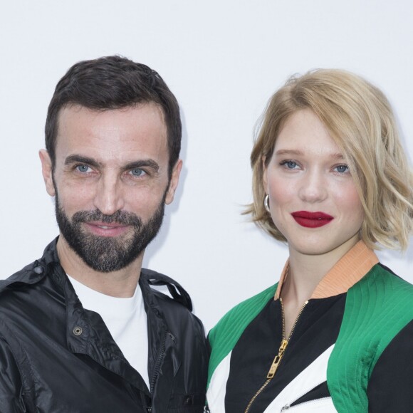 Nicolas Ghesquière, Léa Seydoux - Backstage du défilé de mode prêt-à-porter automne-hiver 2016/2017 "Louis Vuitton" à Paris le 9 mars 2016. © Olivier Borde/Bestimage