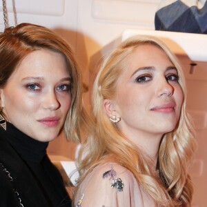 Léa Seydoux et sa soeur Camille Seydoux - Soirée de présentation de la collection capsule "Prismick Denim" de Camille Seydoux pour Roger Vivier à Paris, le 7 mars 2016. © Olivier Borde/Bestimage