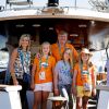 La reine Maxima des Pays-Bas, le roi Willem Alexander et leurs filles les princesses Amalia, Alexia et Ariana sur le yacht Tamarind lors des Jeux Olympiques (JO) de Rio 2016 à Rio de Janeiro le 14 août 2016. 14/08/2016 - Rio de Janeiro