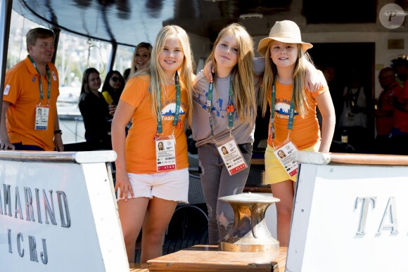 Les princesse Amalia, Alexia et Ariana des Pays-Bas sur le yacht Tamarind lors des Jeux Olympiques (JO) de Rio 2016 à Rio de Janeiro le 14 août 2016. 14/08/2016 - Rio de Janeiro
