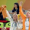 Le roi Willem Alexander, la reine Maxima - La famille royale des Pays-Bas lors de la finale femmes de gymnastique artistique durant les Jeux Olympiques (JO) 2016 de Rio de Janeiro. Le 15 août 2016 15/08/2016 - Rio de Janeiro