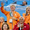 La princesse Ariane, le roi Willem-Alexander et la reine Maxima - La famille royale des Pays-Bas lors des 1/4 de finale femmes de hockey sur gazon durant les Jeux Olympiques (JO) 2016 de Rio de Janeiro. Le 15 août 2016 15/08/2016 - Rio de Janeiro