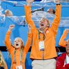 La princesse Ariane et le roi Willem-Alexander - La famille royale des Pays-Bas lors des 1/4 de finale femmes de hockey sur gazon durant les Jeux Olympiques (JO) 2016 de Rio de Janeiro. Le 15 août 2016 15/08/2016 - Rio de Janeiro