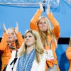 Les princesses Alexia, Amalia et Ariane - La famille royale des Pays-Bas lors des 1/4 de finale femmes de hockey sur gazon durant les Jeux Olympiques (JO) 2016 de Rio de Janeiro. Le 15 août 2016 15/08/2016 - Rio de Janeiro