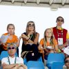 Le roi Willem-Alexander des Pays-Bas, son épouse la reine Maxima et leurs trois filles, la princesse Catharina-Amalia (12 ans), la princesse Alexia (11 ans) et la princesse Ariane (9 ans), se sont enthousiasmés le 16 août 2016 pour le passage du Néerlandais Jeroen Dubberldam dans le concours du saut d'obstacles en équitation aux Jeux olympiques de Rio de Janeiro.