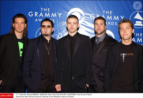 Le groupe *NSYNC aux 45e Grammy Awards à New York. Février 2003.