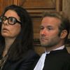 Françoise Bettencourt-Meyers, son fils Jean-Victor Meyers et son avocat Nicolas Huc-Morel - Jugements rendus des deux premiers procès de l'affaire dite Bettencourt pour trafic d'influence et abus de faiblesse sur la milliardaire Liliane Bettencourt. au tribunal de Bordeaux, le 28 mai 2015.