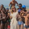 Semi-Exclusif - Valérie Trierweiler participe à l'opération du Secours Populaire "Journée des oubliés des vacances" à Cabourg, le 25 août 2016.