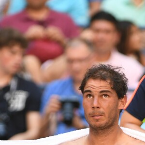 Rafael Nadal lors de son premier tour à l'US Open 2016 au USTA Billie Jean King National Tennis Center à New York, le 29 août 2016.