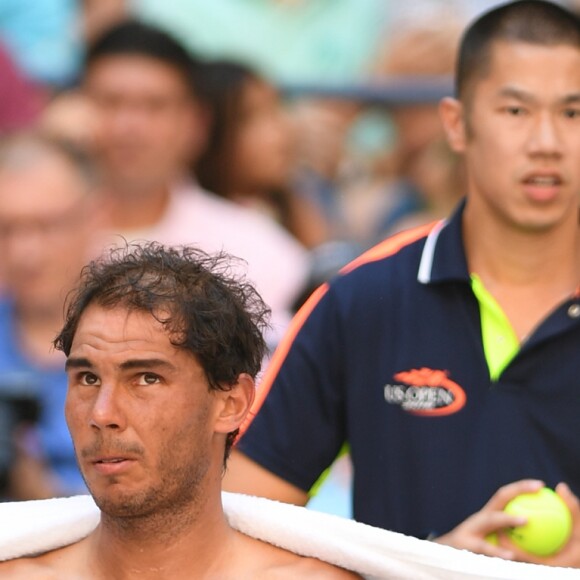 Rafael Nadal lors de son premier tour à l'US Open 2016 au USTA Billie Jean King National Tennis Center à New York, le 29 août 2016.