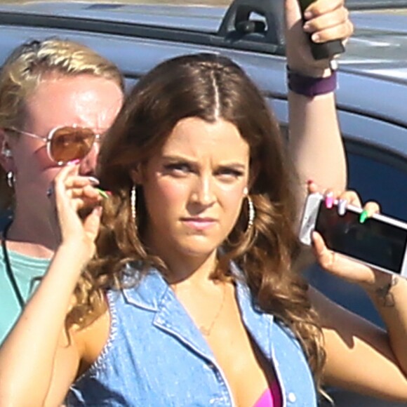 Exclusif - Riley Keough sur le tournage du film "Logan Lucky" à Atlanta, le 29 août 2016