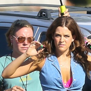 Exclusif - Riley Keough sur le tournage du film "Logan Lucky" à Atlanta, le 29 août 2016
