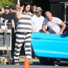 Exclusif - Adam Driver en prisonnier, sur le tournage du film "Logan Lucky" à Atlanta, le 29 août 2016