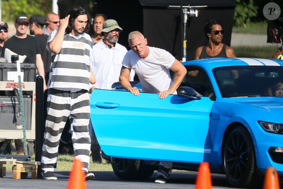 Exclusif - Adam Driver en prisonnier, sur le tournage du film "Logan Lucky" à Atlanta, le 29 août 2016
