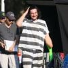 Exclusif - Adam Driver en prisonnier, sur le tournage du film "Logan Lucky" à Atlanta, le 29 août 2016