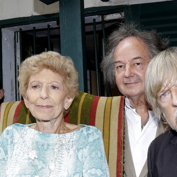 Le chanteur Renaud (Renaud Séchan) , Gonzague Saint-Bris et Hélène Carrère d'Encausse - 21ème édition de la "Forêt des livres" à Chanceaux-prés-Loches, France, le 28 août 2016. © Cédric Perrin/Bestimage