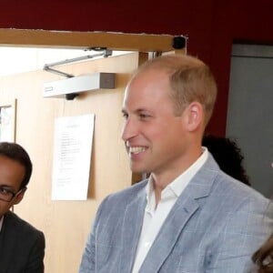 Le prince William et Kate Middleton, duc et duchesse de Cambridge, au foyer de jeunes Zebs à Truro le 1er septembre 2016, lors de leur visite officielle en Cornouailles.