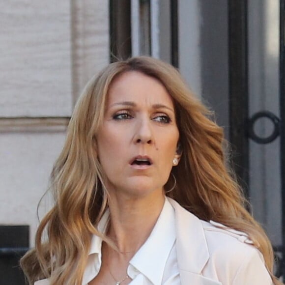 Céline Dion tourne un vidéo clip avenue Kleber à Paris le 8 juillet 2016.