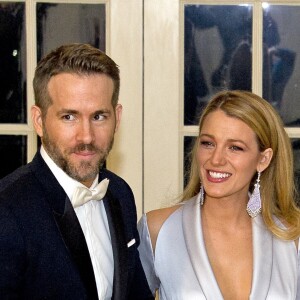 Ryan Reynolds et sa femme Blake Lively au dîner d'état en l'honneur du premier ministre canadien et sa femme à la Maison Blanche à Washington. Le 10 mars 2016