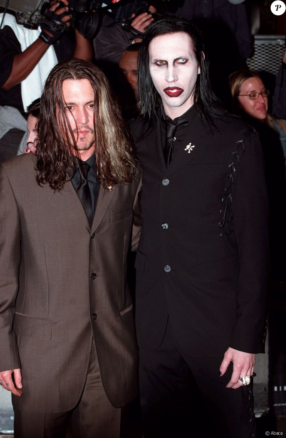 Johnny Depp & Marilyn Manson à Hollywood en mars 2001. - Purepeople