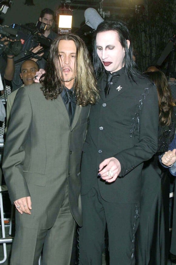 Johnny Depp et Marilyn Manson à Hollywood en 2001.