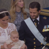 Image du baptême du prince Alexander de Suède en la chapelle royale du palais Drottningholm, à Stockholm, le 9 septembre 2016, cérémonie retransmise en directe par la télévision publique suédoise (SVT).