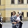 La princesse Madeleine de Suède et le prince Nicolas au baptême du prince Alexander de Suède au palais Drottningholm à Stockholm le 9 septembre 2016