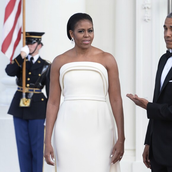 Barack Obama et Michelle Obama attendent le premier ministre de Singapour, à Washington, le 2 août 2016