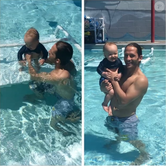 Marcus Kowal, qui apprend ici (printemps 2016) à son fils à nager, et Mishel Eder ont pris la décision de débrancher leur fils de 15 mois, Liam, mort après avoir été percuté le 3 septembre 2016 par la voiture d'une septuagénaire qui roulait en état d'ébriété. Photo Instagram.