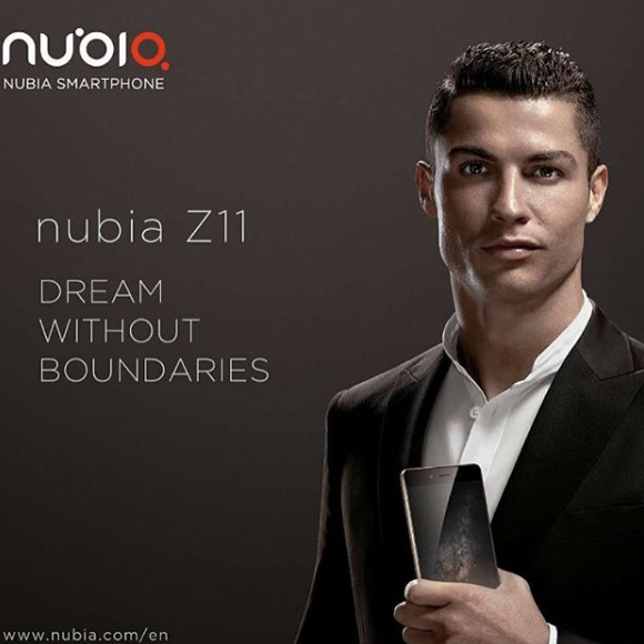Cristiano Ronaldo fait la pub du nouveau smartphone Nubia sur son compte Instagram, en septembre 2016.