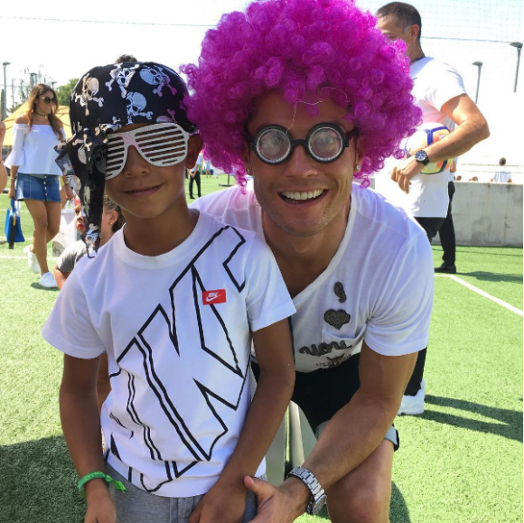 Cristiano Ronaldo en mode fun avec son fils Cristiano Jr., photo Instagram, en septembre 2016.