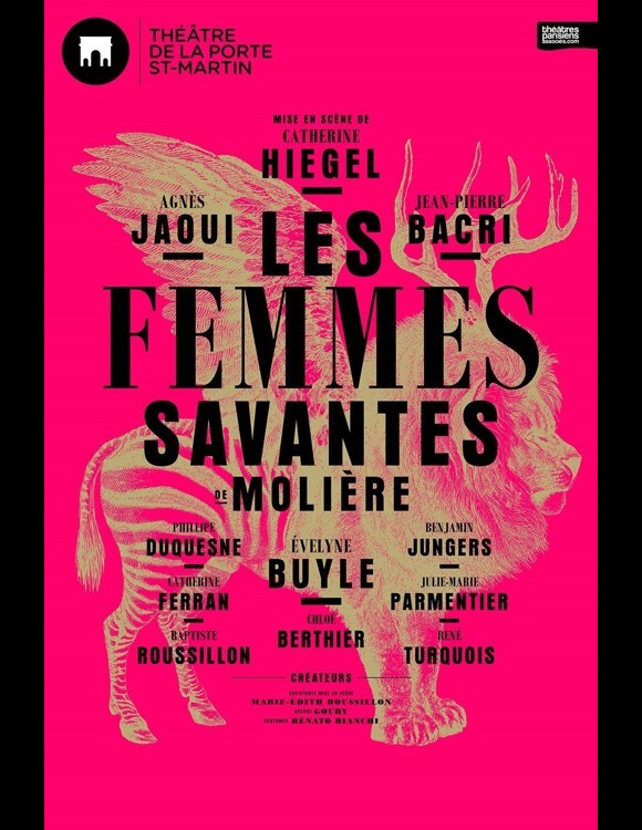 Affiche du spectacle Les Femmes savantes au théâtre de la Porte Saint-Martin