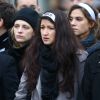 Patrick Pelloux et Zineb El Rhazoui, Eric Portheault - Les dirigeants politiques mondiaux, les membres de l'équipe de Charlie Hebdo et les famillies des victimes défilent à la marche républicaine pour Charlie Hebdo à Paris, suite aux attentats terroristes survenus à Paris. Le 11 janvier 2015