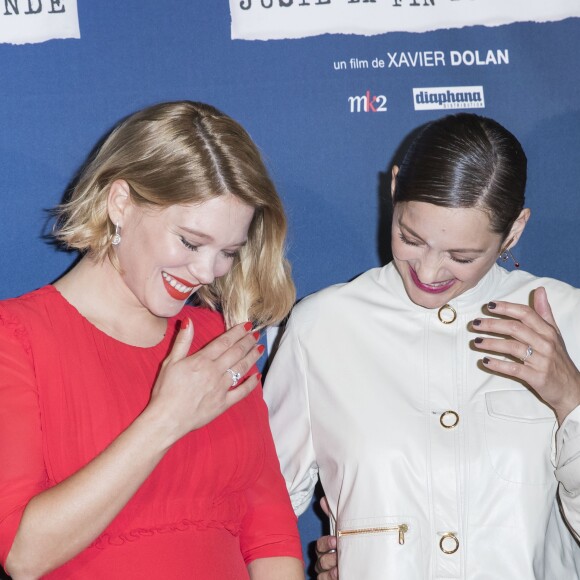 Léa Seydoux enceinte et Marion Cotillard - Avant Première du film "Juste la fin du monde" au MK2 Bibliothèque à Paris le 15 septembre 2016. © Olivier Borde/Bestimage