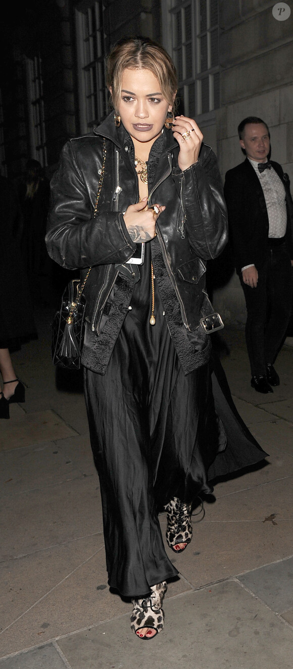 Rita Ora à la sortie du club Loulou à Londres après l'anniversaire de Dave Gardner le 16 septembre 2016.