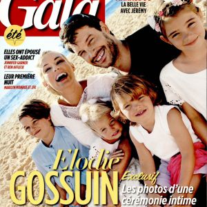 Elodie Gossuin avec son mari Bertrand et leurs enfants en couverture de Gala, le 3 août 2016