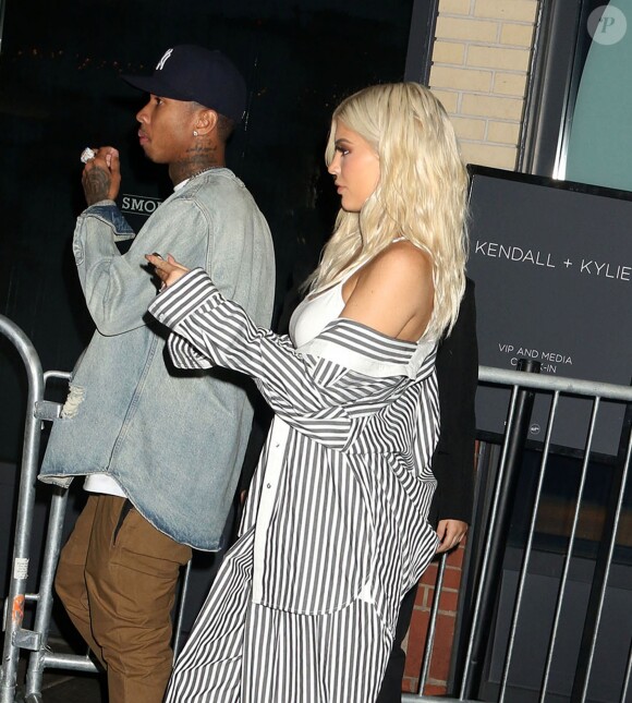 Tyga et sa petite amie Kylie Jenner à la soirée Samsung Pop Up Store à New York, le 7 septembre 2016