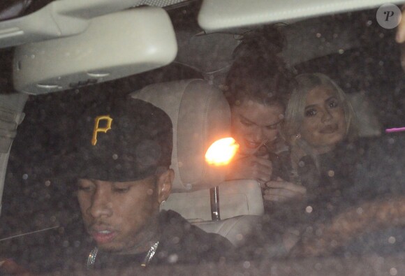 Kylie Jenner et son compagnon Tyga, Kendall Jenner - Célébrités arrivant à l'anniversaire de Jordyn Woods à West Hollywood le 22 septembre 2016.