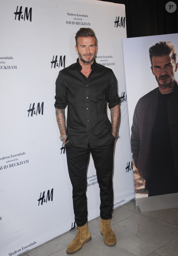 David Beckham assiste au lancement de la collection H&M Modern Essentials Selected by David Beckham au magasin H&M. Los Angeles, le 26 septembre 2016.