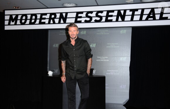 David Beckham assiste au lancement de la collection H&M Modern Essentials Selected by David Beckham au magasin H&M. Los Angeles, le 26 septembre 2016.