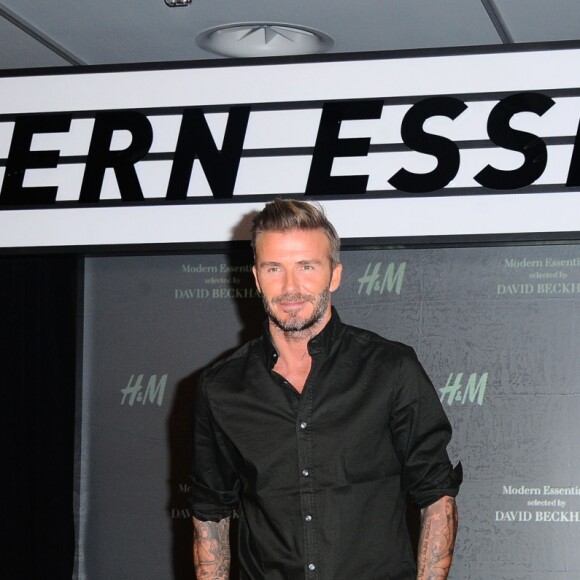 David Beckham assiste au lancement de la collection H&M Modern Essentials Selected by David Beckham au magasin H&M. Los Angeles, le 26 septembre 2016.