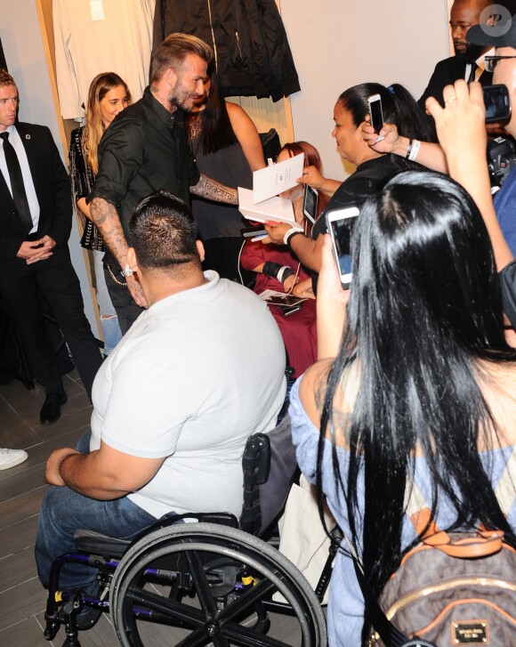 David Beckham assiste au lancement de la collection H&M Modern Essentials Selected by David Beckham au magasin H&M. Los Angeles, le 26 septembre 2016.
