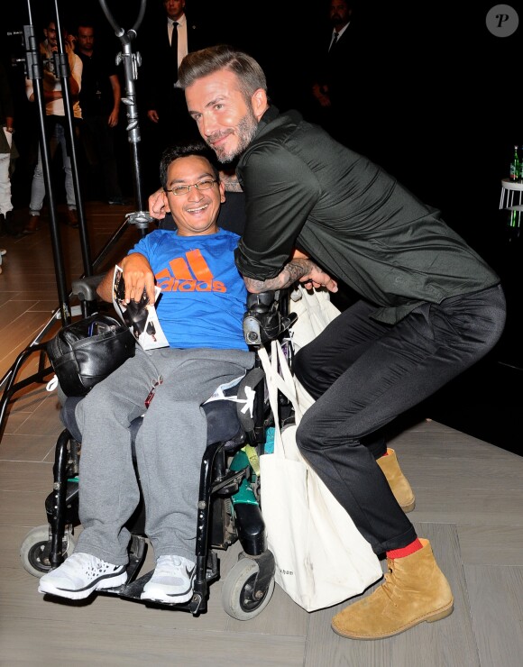 David Beckham assiste au lancement de la collection H&M Modern Essentials Selected by David Beckham au magasin H&M. Los Angeles, le 26 septembre 2016.