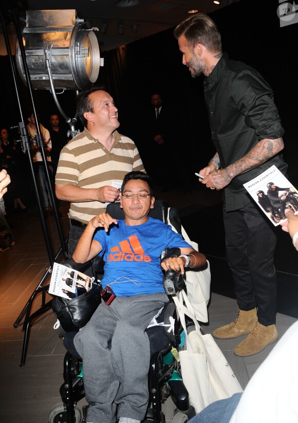 David Beckham assiste au lancement de la collection H&M Modern Essentials Selected by David Beckham au magasin H&M. Los Angeles, le 26 septembre 2016.