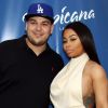 Rob Kardashian et sa fiancée Blac Chyna enceinte au Memorial Day Weekend du Sky Beach Club à Las Vegas, le 28 mai 2016
