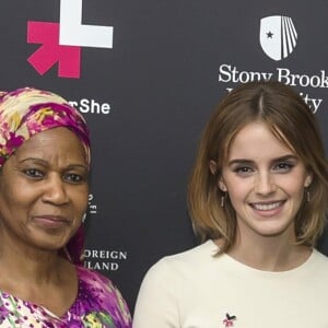 Emma Watson avec la femme du mère de New York, Bill de Blasio, Chirlane McCray au 2ème anniversaire du "UN Women's HeForShe initiative" à New York City, New York, Etats-Unis, le 20 septembre 2016.