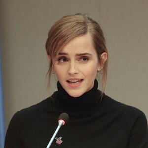 Emma Watson participe au lancement de l'initiative HeForShe Impact 10x10x10 à New York le 20 septembre 2016.