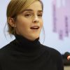 Emma Watson au lancement de l'initiative HeForShe Impact 10x10x10 pour l'égalité des femmes et des hommes à New York le 20 septembre 2016.