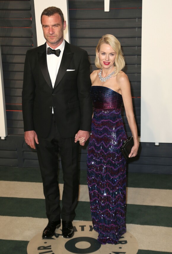 Liev Schreiber et sa compagne Naomi Watts - People à la soirée "Vanity Fair Oscar Party" après la 88e cérémonie des Oscars à Hollywood, le 28 février 2016.